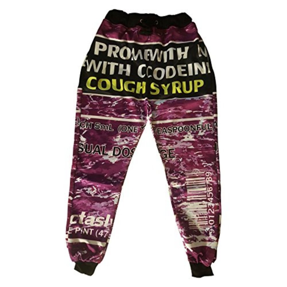 New Lil Waynes Cup Cough Syrup Jogger Sweatpants Mens Size Medium $60 AA204